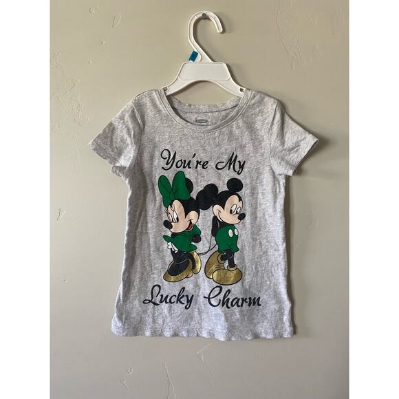 Old Navy Disney Mickey and Minnie "You're My Lucky Charm" St. Patricks Day Tee - Picture 1 of 1